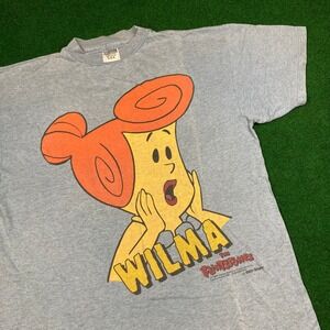 Vintage The Flintstones‎ Wilma Shirt Mens L Blue 1993 Cartoon Promo 90s USA Tee